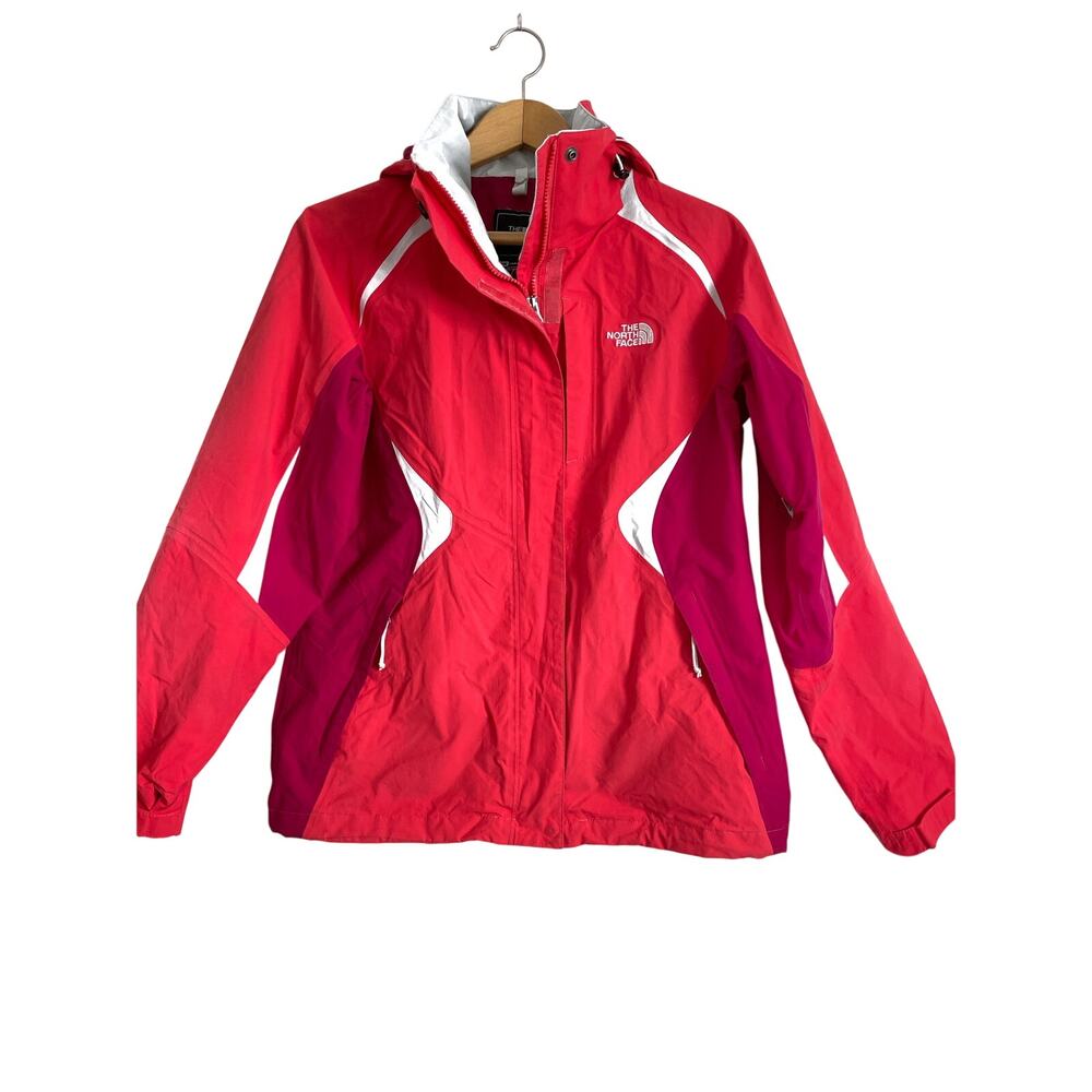The North Face HyVent jacket Removeable hood Red windbreaker outdoor Gorpcore M